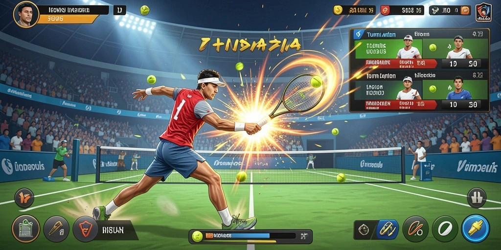Screenshot pertama menampilkan antarmuka utama game yang user-friendly.